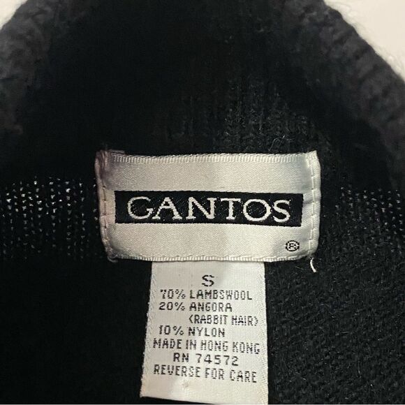 Vintage Gantos Lambswool & Angora Mock Neck Sweater W/ Shoulder Pads Women's Sml - Picture 3 of 12